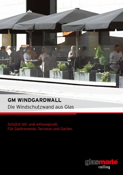 Broschüre: Windschutzwand aus Glas GM WINDGARDWALL für die Gastronomie